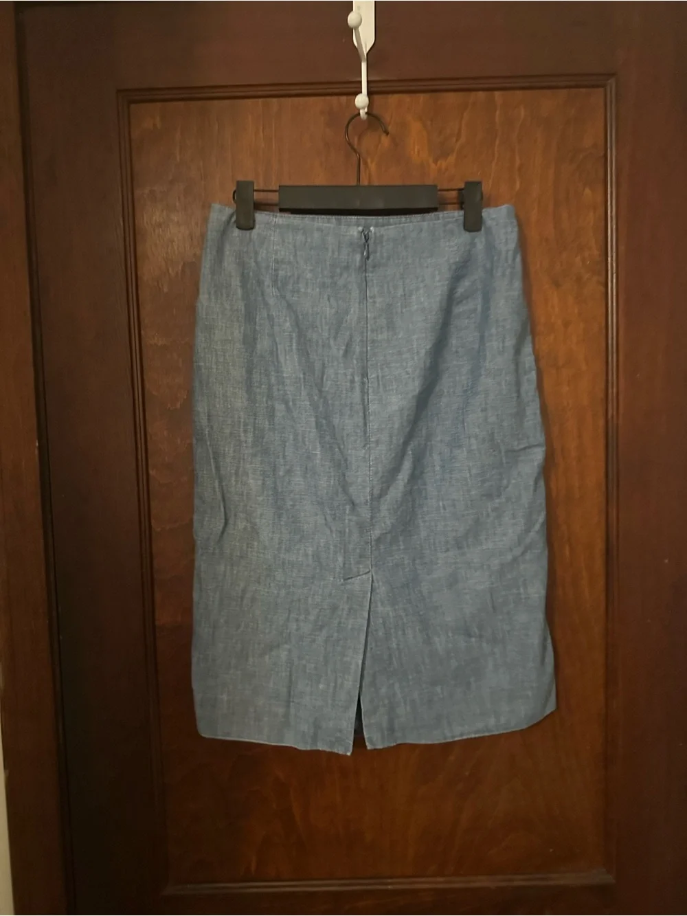 J. Crew Chambray Ruffle Knee Length Skirt 4